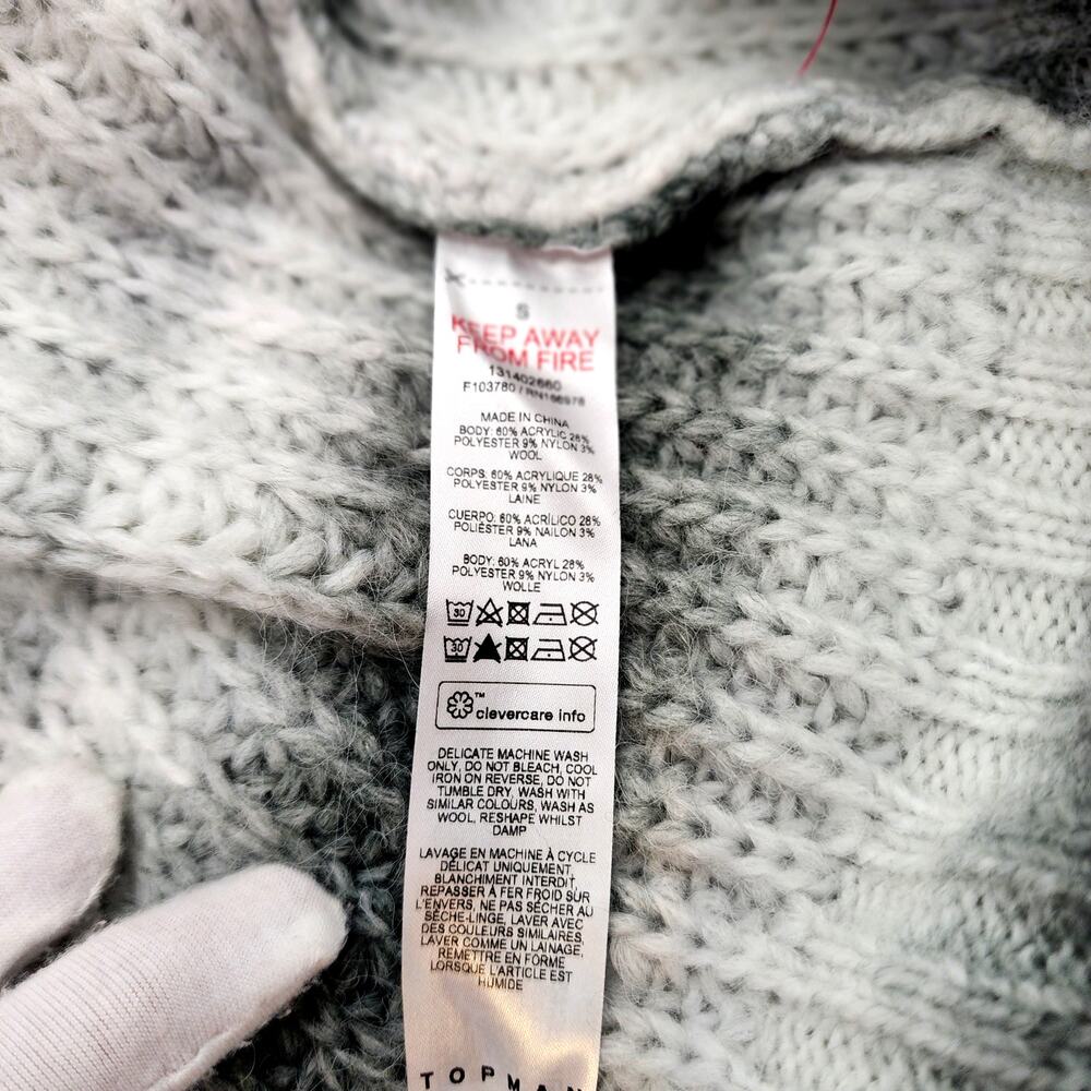 TOPMAN NWT Turtleneck Wool Blend Sweater Ombre Gray Small - Picture 10 of 10